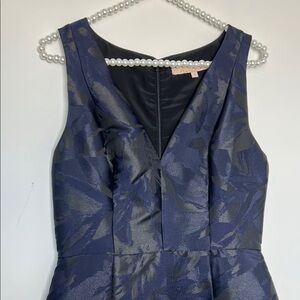 Anthropologie Navy and Black Floral Dress. Size 4